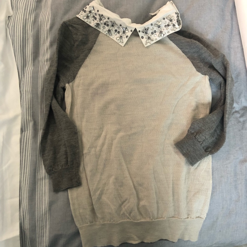 J. Crew Jewel Collard Sweater